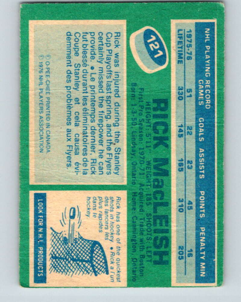 1976-77 O-Pee-Chee #121 Rick MacLeish Philadelphia Flyers V12613