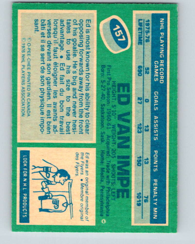 1976-77 O-Pee-Chee #157 Ed Van Impe Pittsburgh Penguins V12137