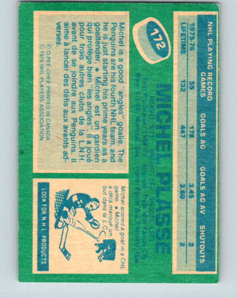1976-77 O-Pee-Chee #172 Michel Plasse Colorado Rockies V12195