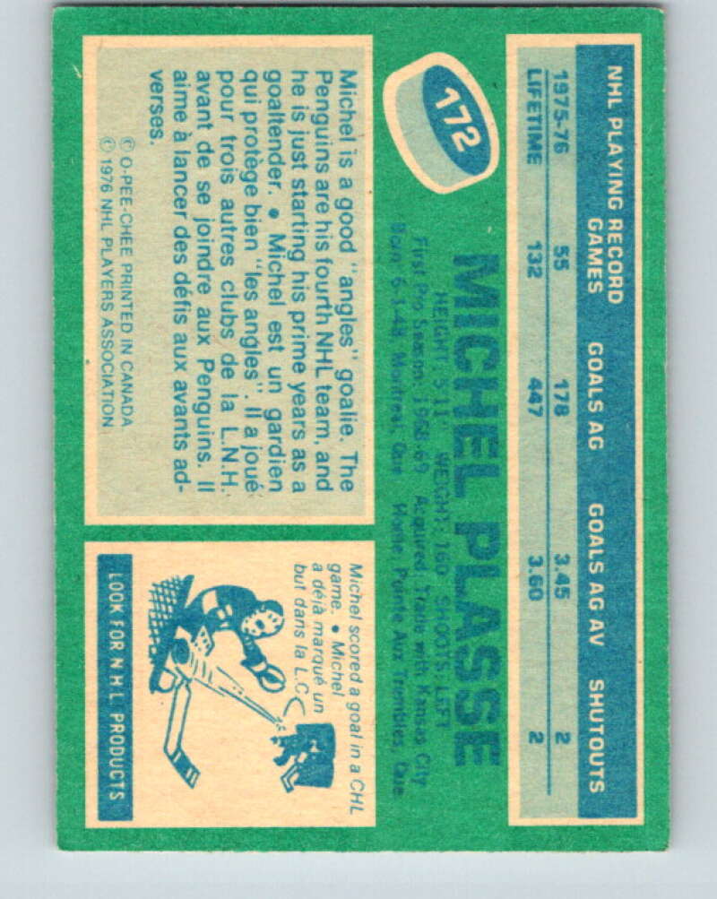 1976-77 O-Pee-Chee #172 Michel Plasse Colorado Rockies V12202