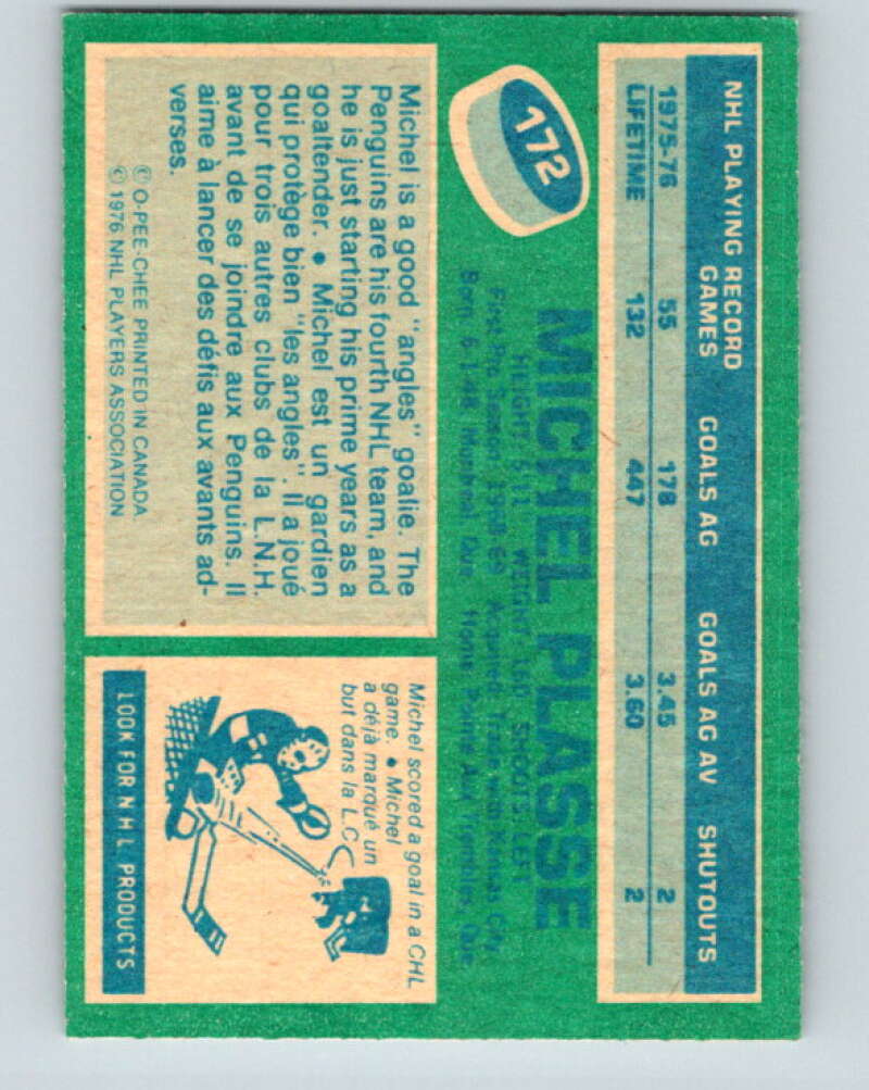 1976-77 O-Pee-Chee #172 Michel Plasse Colorado Rockies V12203