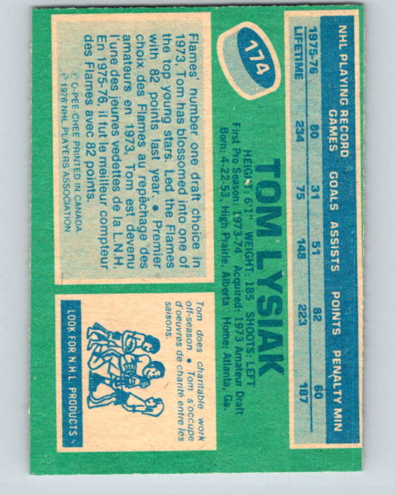 1976-77 O-Pee-Chee #174 Tom Lysiak Atlanta Flames V12207