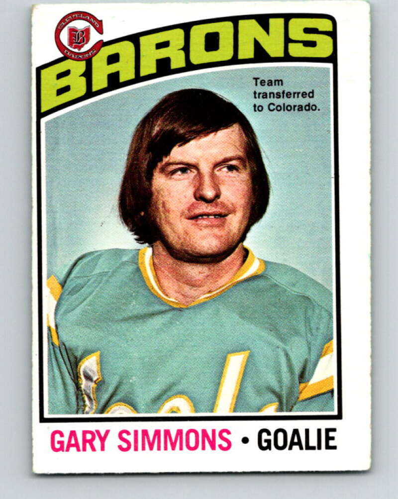1976-77 O-Pee-Chee #176 Gary Simmons Cleveland Barons V12210