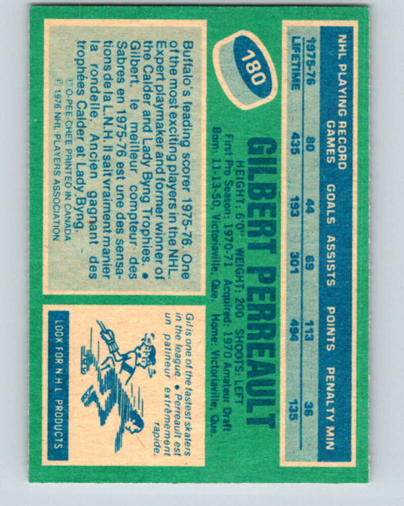 1976-77 O-Pee-Chee #180 Gilbert Perreault Buffalo Sabres V12223