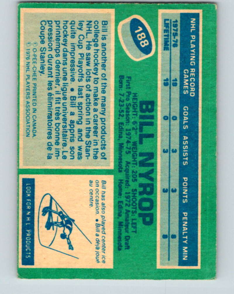 1976-77 O-Pee-Chee #188 Bill Nyrop RC Rookie Canadiens V12237