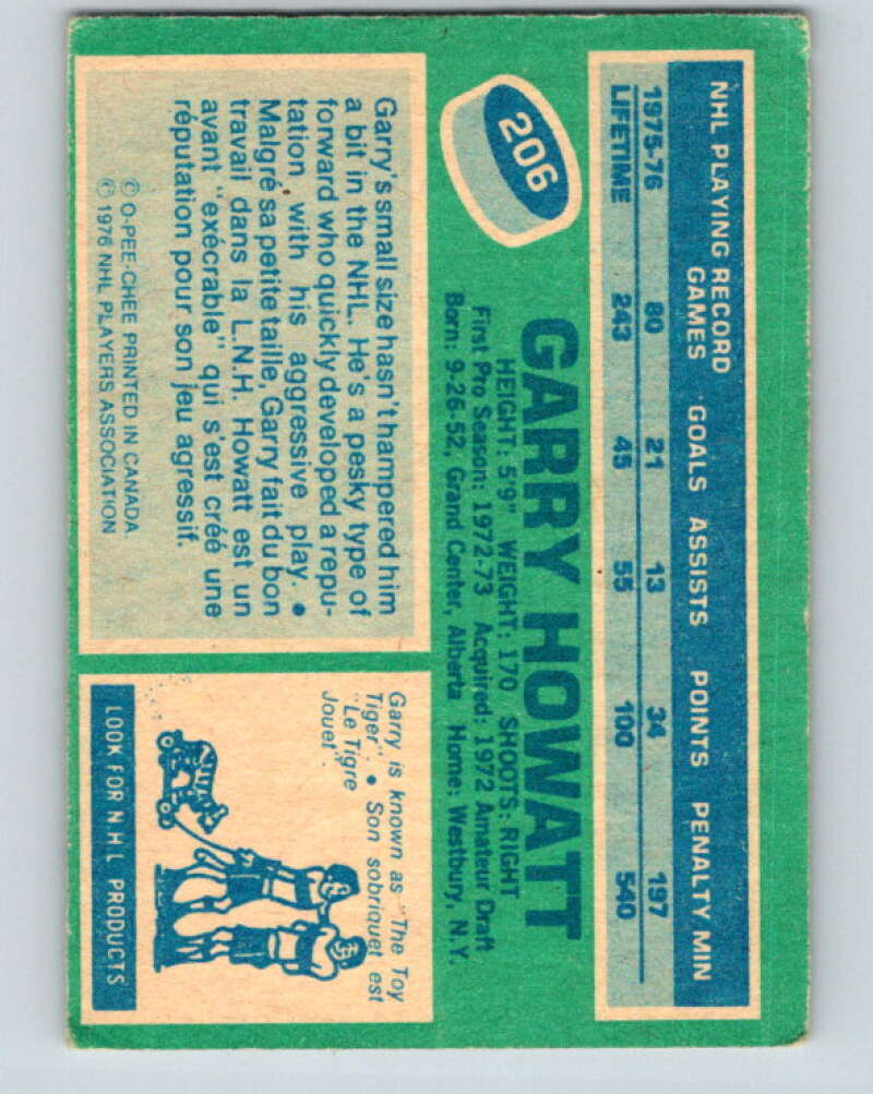 1976-77 O-Pee-Chee #206 Garry Howatt New York Islanders V12296