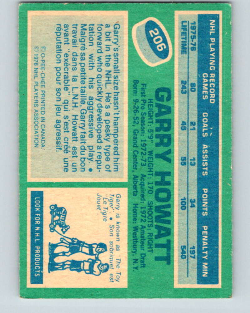 1976-77 O-Pee-Chee #206 Garry Howatt New York Islanders V12297