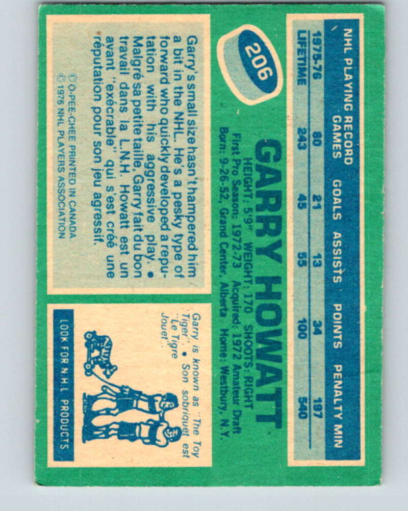 1976-77 O-Pee-Chee #206 Garry Howatt New York Islanders V12298