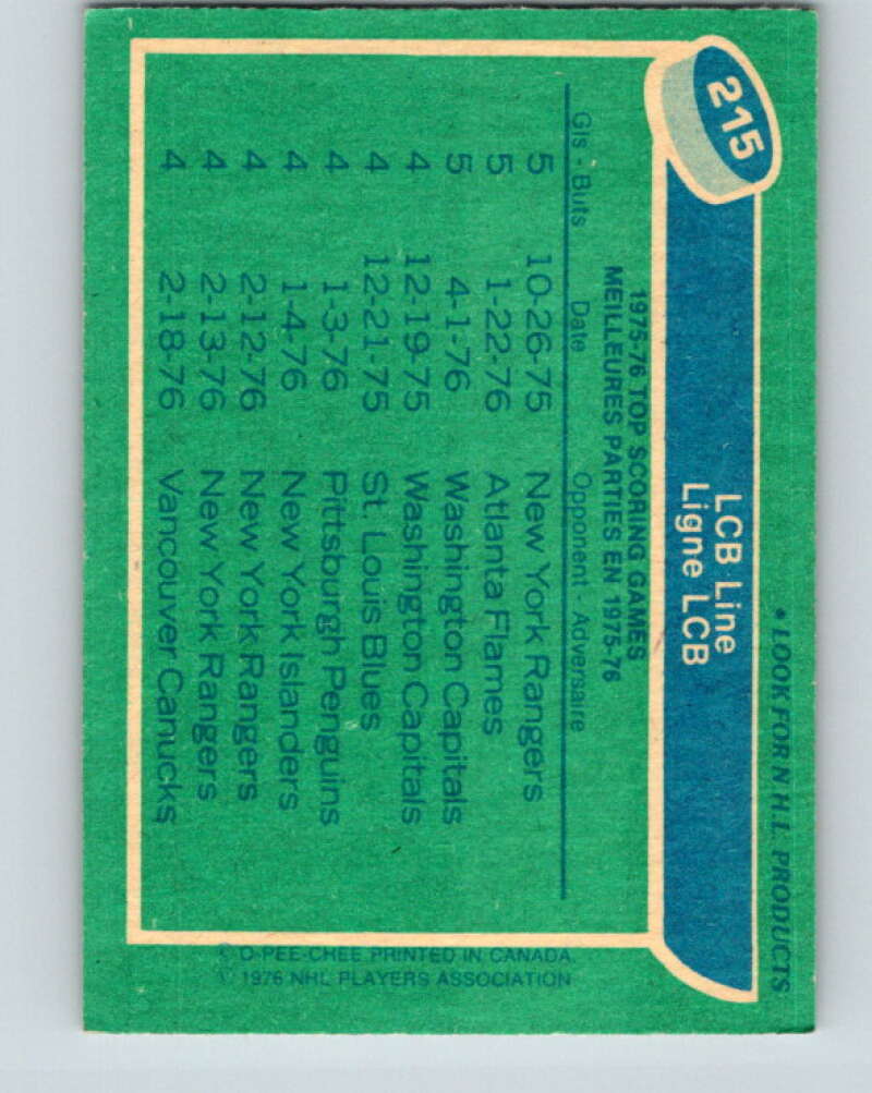 1976-77 O-Pee-Chee #215 Barber/Clarke/Leach LCB V12319