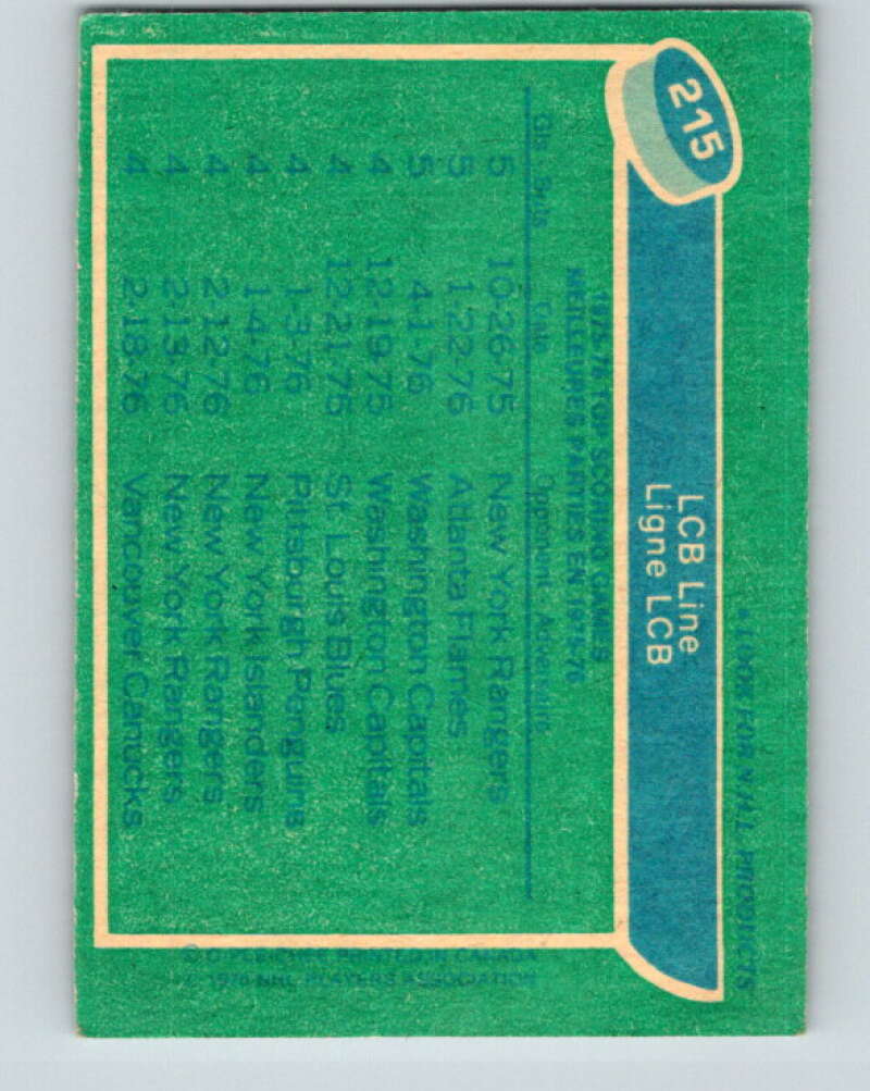 1976-77 O-Pee-Chee #215 Barber/Clarke/Leach LCB V12320