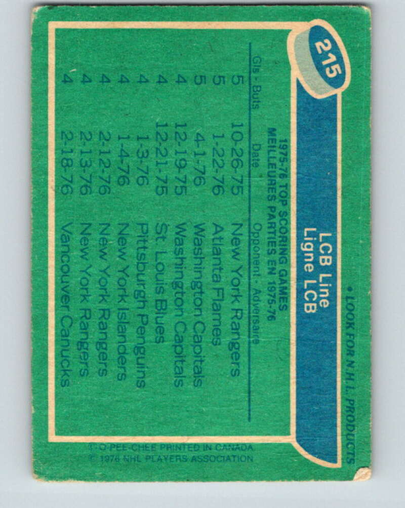 1976-77 O-Pee-Chee #215 Barber/Clarke/Leach LCB V12321