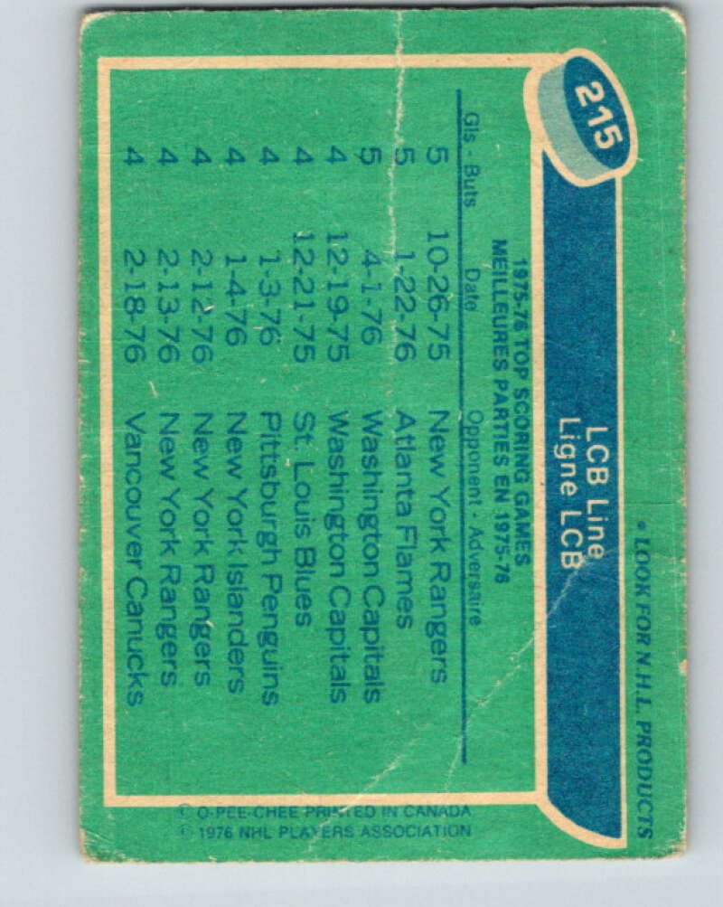 1976-77 O-Pee-Chee #215 Barber/Clarke/Leach LCB V12322