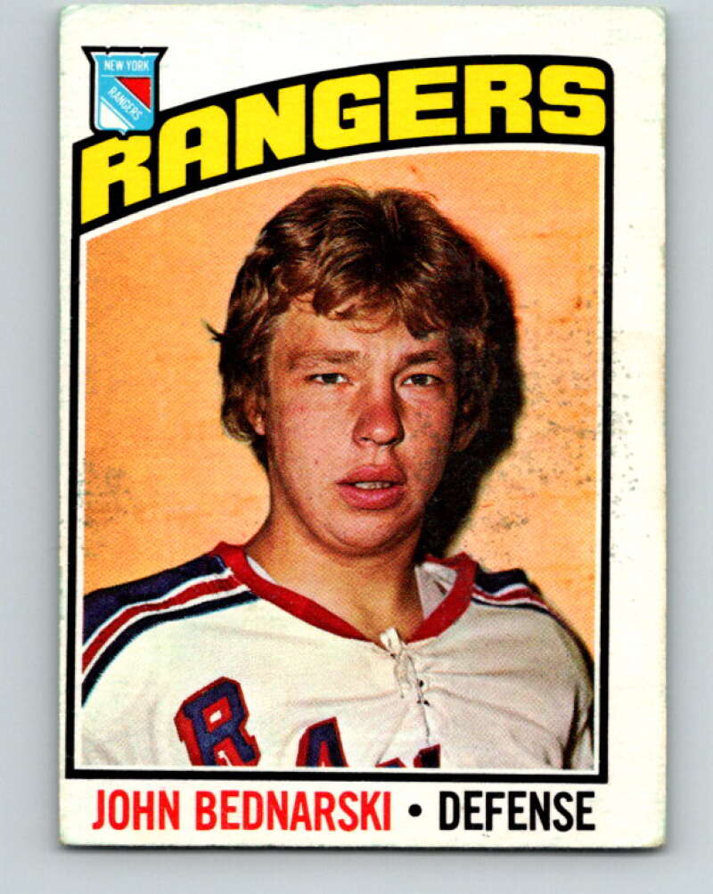 1976-77 O-Pee-Chee #231 John Bednarski RC Rookie Rangers V12364