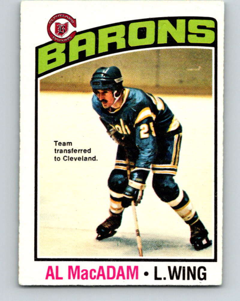 1976-77 O-Pee-Chee #237 Al MacAdam Cleveland Barons V12380