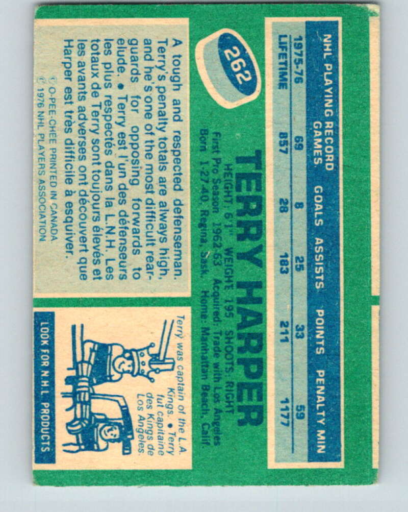 1976-77 O-Pee-Chee #262 Terry Harper Detroit Red Wings V12653