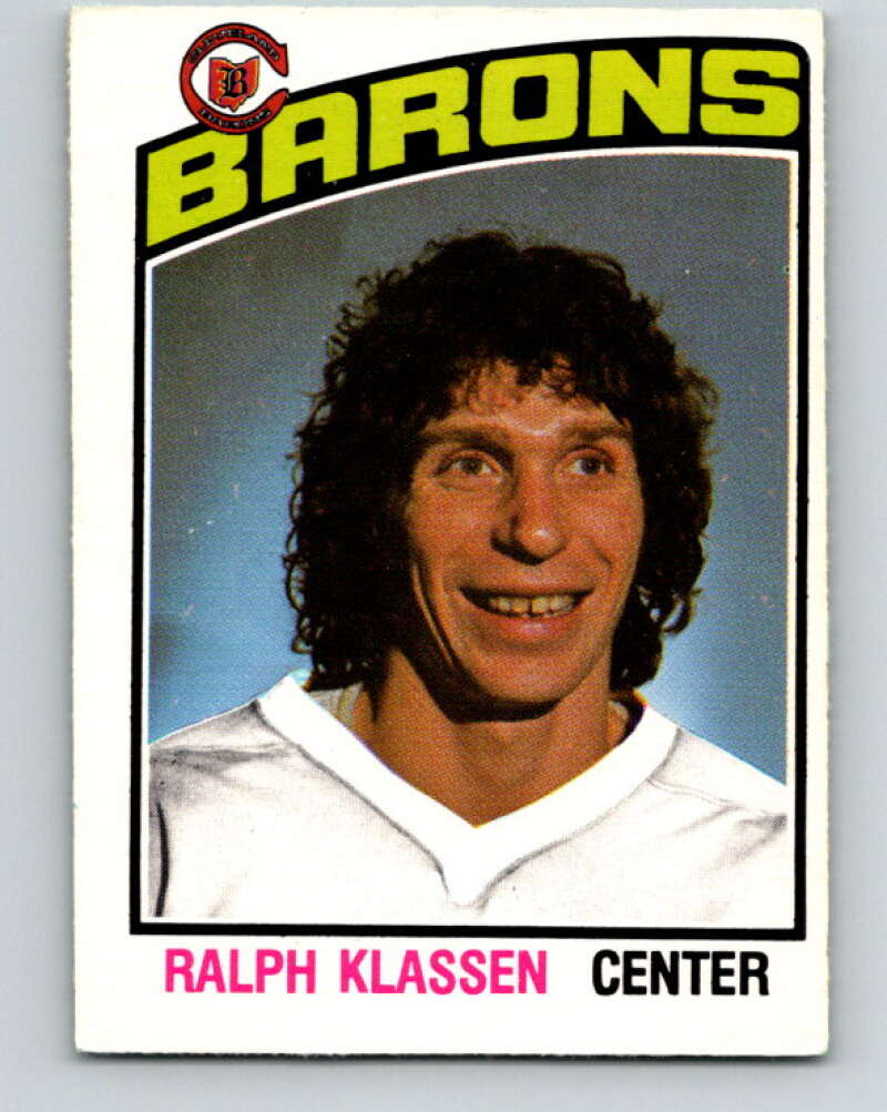 1976-77 O-Pee-Chee #282 Ralph Klassen RC Rookie Barons V12702