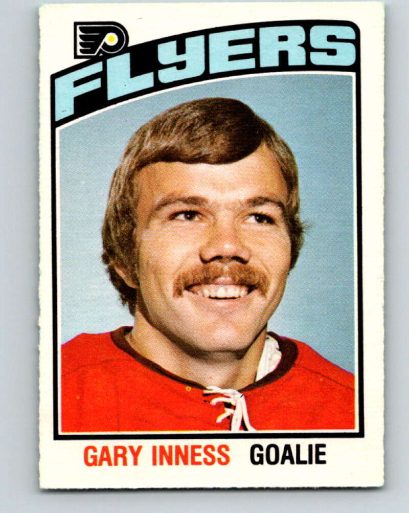 1976-77 O-Pee-Chee #331 Gary Inness ERR Philadelphia Flyers V12816
