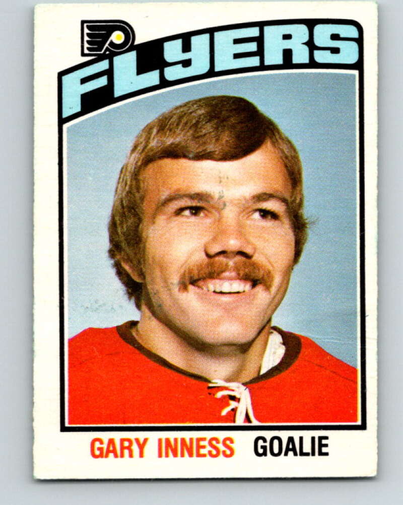 1976-77 O-Pee-Chee #331 Gary Inness ERR Philadelphia Flyers V12817
