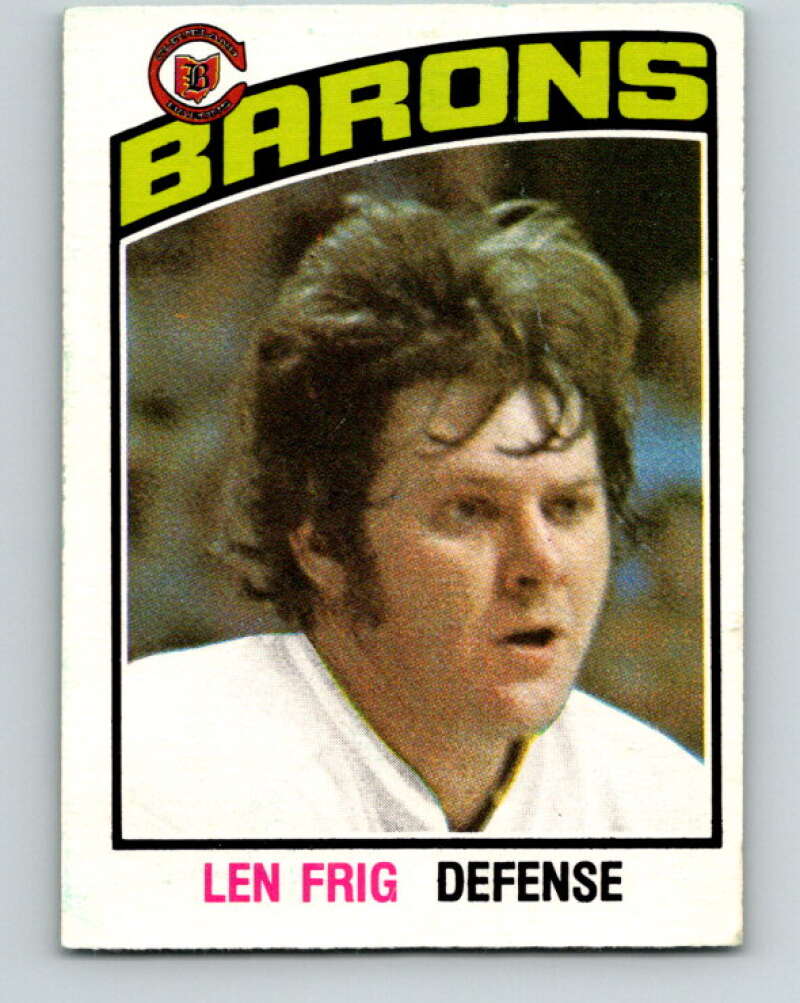 1976-77 O-Pee-Chee #352 Len Frig Cleveland Barons V12852