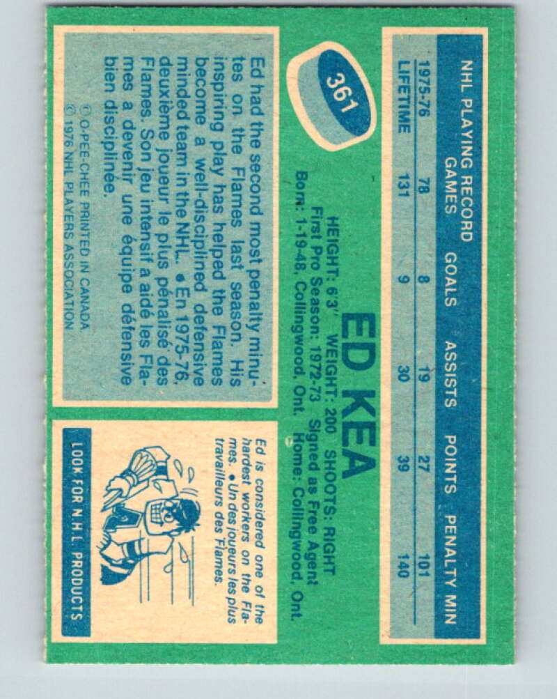 1976-77 O-Pee-Chee #361 Ed Kea Atlanta Flames V12874
