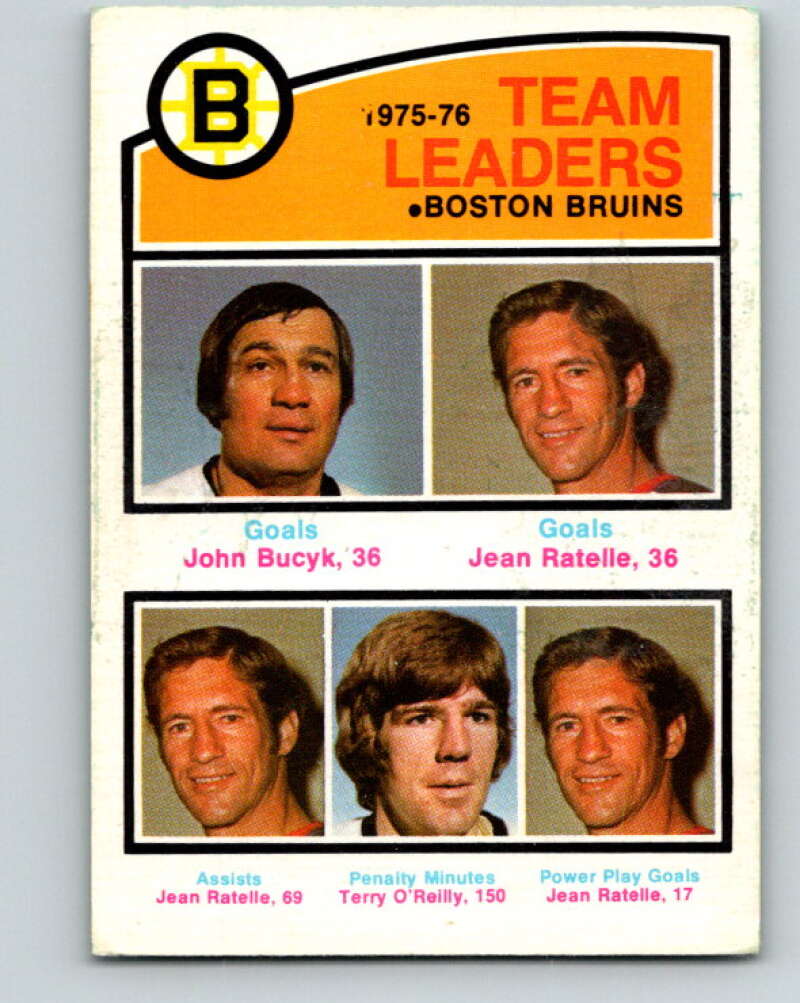 1976-77 O-Pee-Chee #381 Bucyk/Ratelle/O'Reilly TL V12918