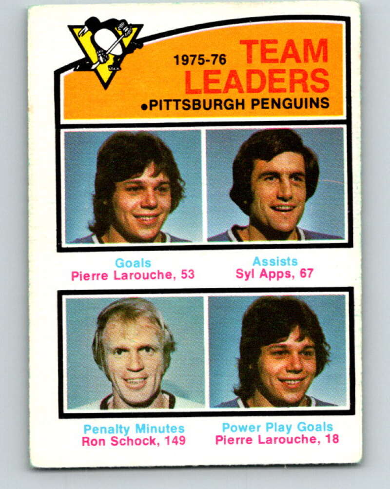 1976-77 O-Pee-Chee #392 Larouche/SApps/Schock TL V12924