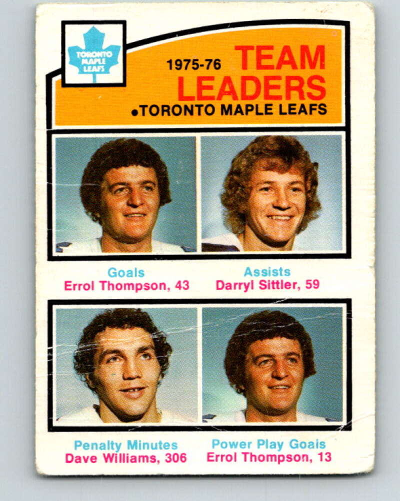 1976-77 O-Pee-Chee #394 Thompson/Sittler/Williams TL V12926