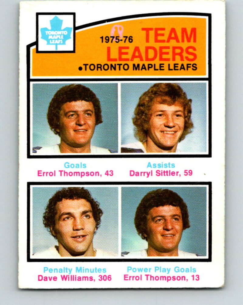 1976-77 O-Pee-Chee #394 Thompson/Sittler/Williams TL V12927