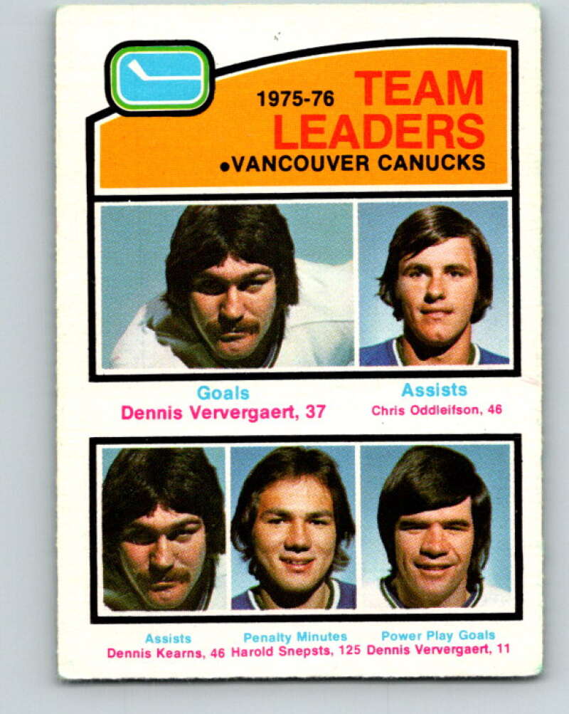 1976-77 O-Pee-Chee #395 Ververgaert/Oddleifson/Kearns/Snepsts V12928