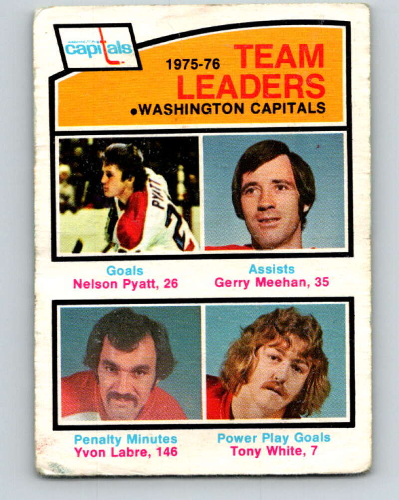 1976-77 O-Pee-Chee #396 Pyatt/ Meehan/Yvon Labre/White TL V12929