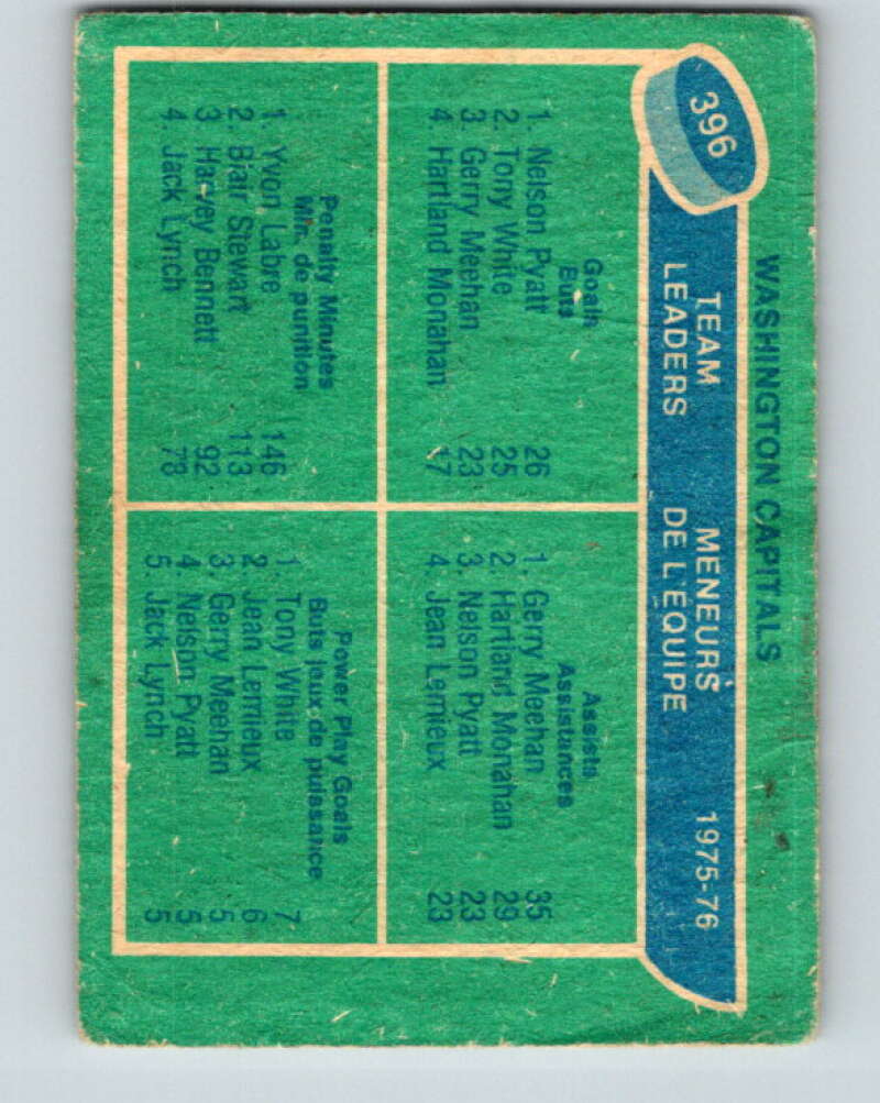 1976-77 O-Pee-Chee #396 Pyatt/ Meehan/Yvon Labre/White TL V12929