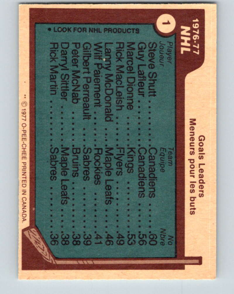 1977-78 O-Pee-Chee #1 Shutt/LaFleur/Dionne LL V12930