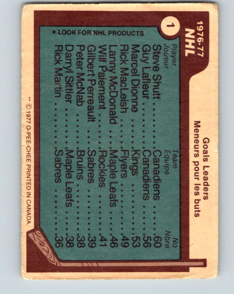 1977-78 O-Pee-Chee #1 Shutt/LaFleur/Dionne LL V12932