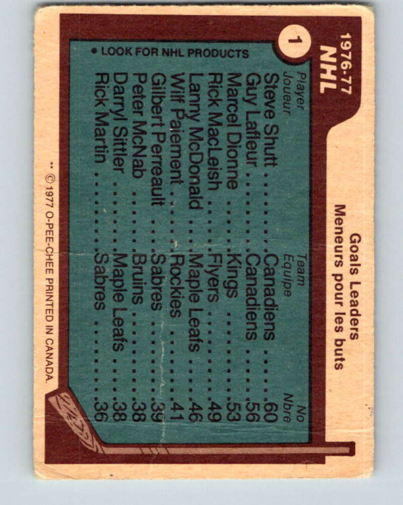 1977-78 O-Pee-Chee #1 Shutt/LaFleur/Dionne LL V12933