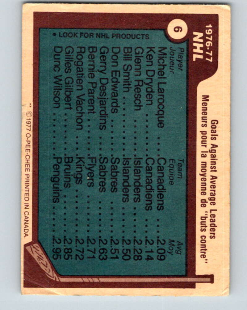 1977-78 O-Pee-Chee #6 Larocque/Dryden/Resch LL V12952