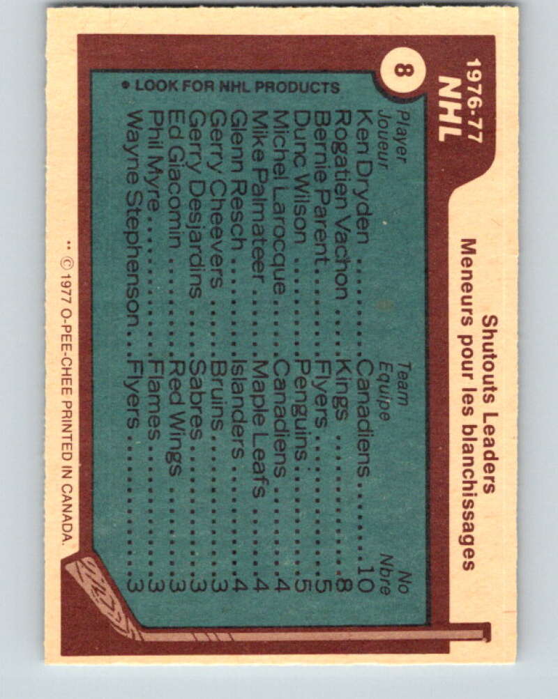 1977-78 O-Pee-Chee #8 Dryden/Vachon/Parent/Wilson LL V12963
