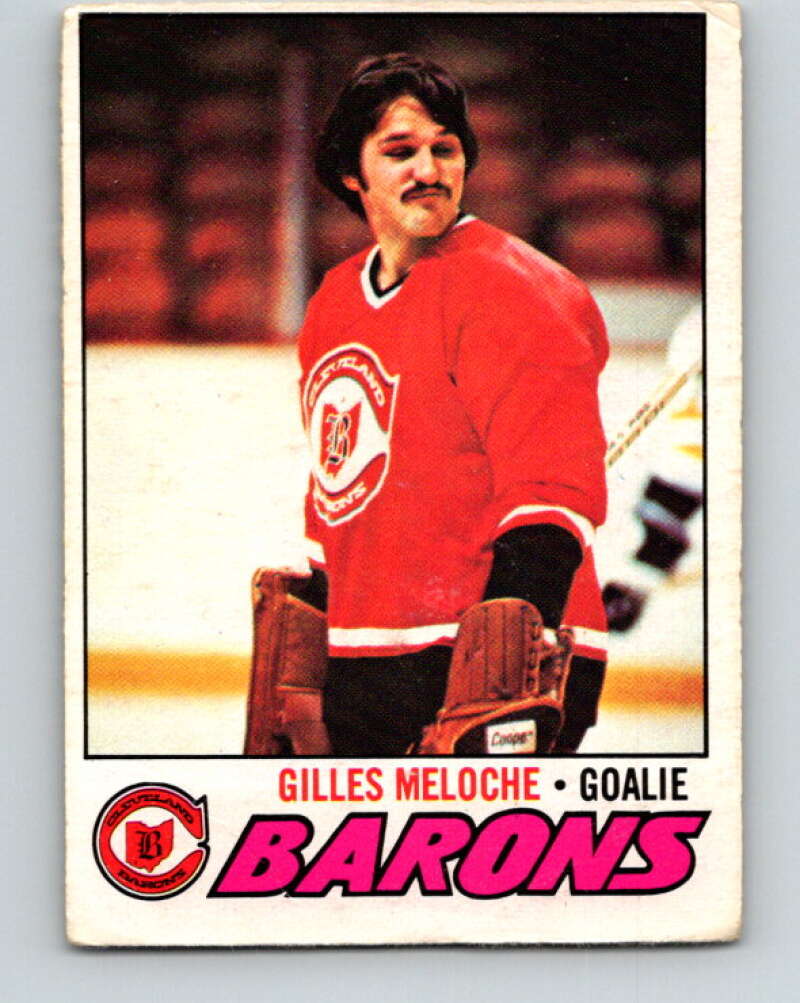 NHL 1976 Gilles Meloche Cleveland Barons Game Action Color 8 X 10 Photo Pic
