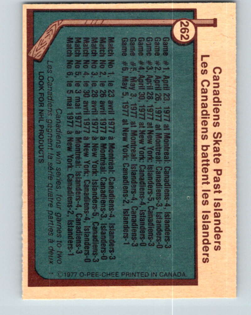 1977-78 O-Pee-Chee #262 Stanley Cup Semi-Finals V14798