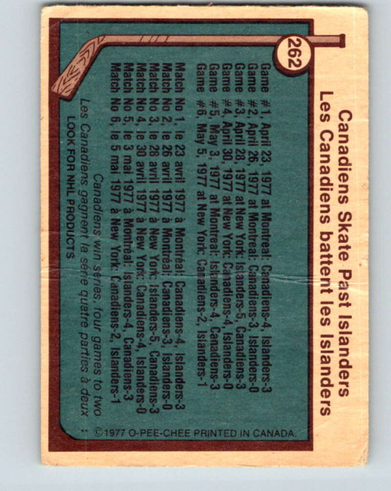 1977-78 O-Pee-Chee #262 Stanley Cup Semi-Finals V14801