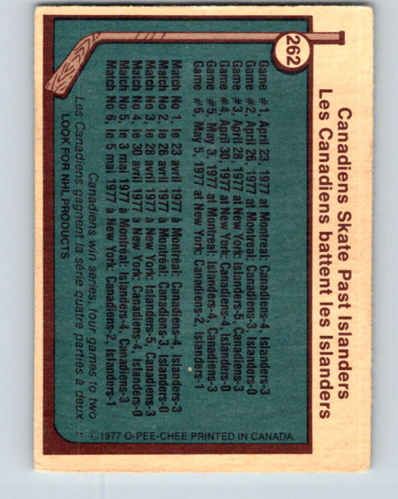 1977-78 O-Pee-Chee #262 Stanley Cup Semi-Finals V14804