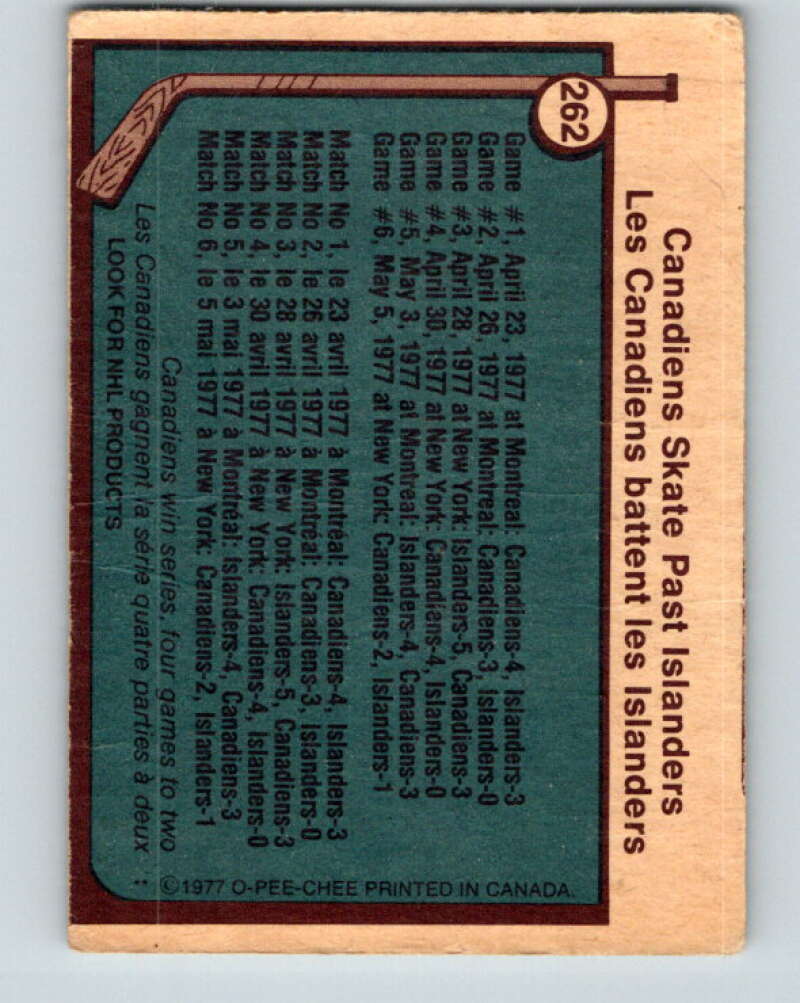 1977-78 O-Pee-Chee #262 Stanley Cup Semi-Finals V14805