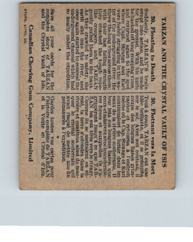 1934 Tarzan Cryastal Vault of Isis #30 Floating to Death V16368