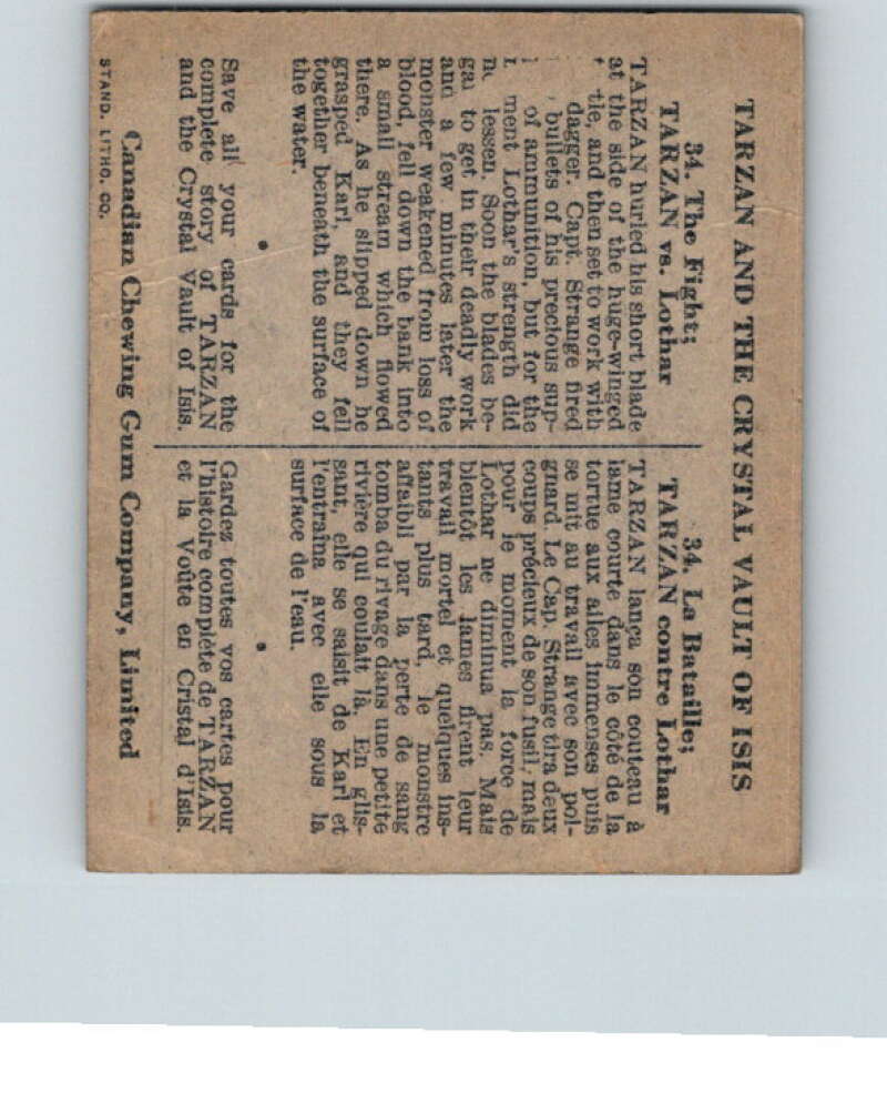 1934 Tarzan Cryastal Vault of Isis #34 The Fight V16372