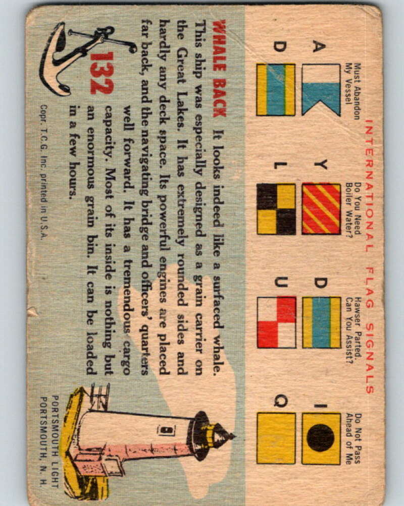 1955 Topps Rails and Sails #132 Whale Back V16471