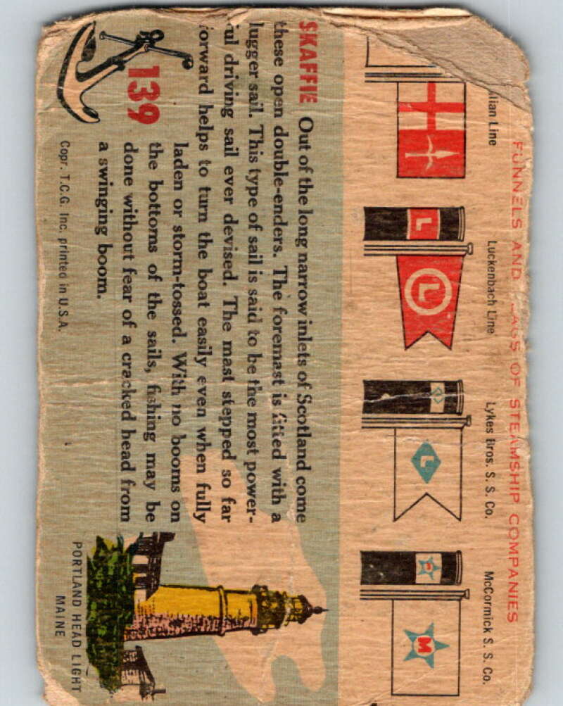 1955 Topps Rails and Sails #139 Skaffie V16472