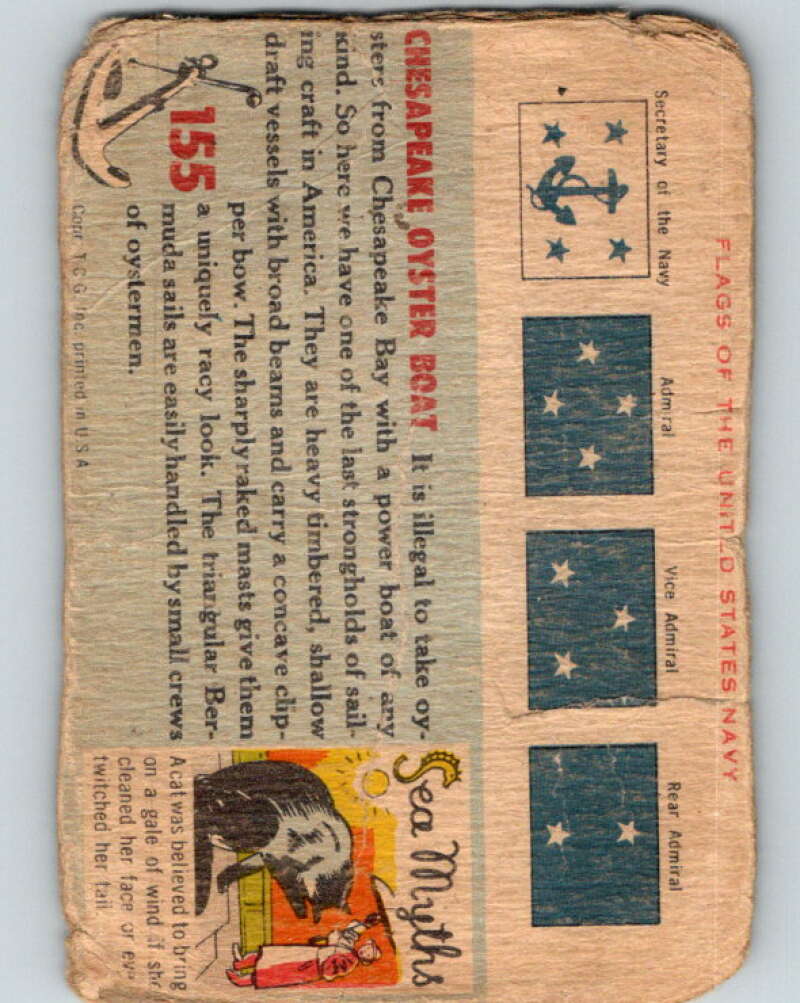 1955 Topps Rails and Sails #155 Oyster Boat V16473