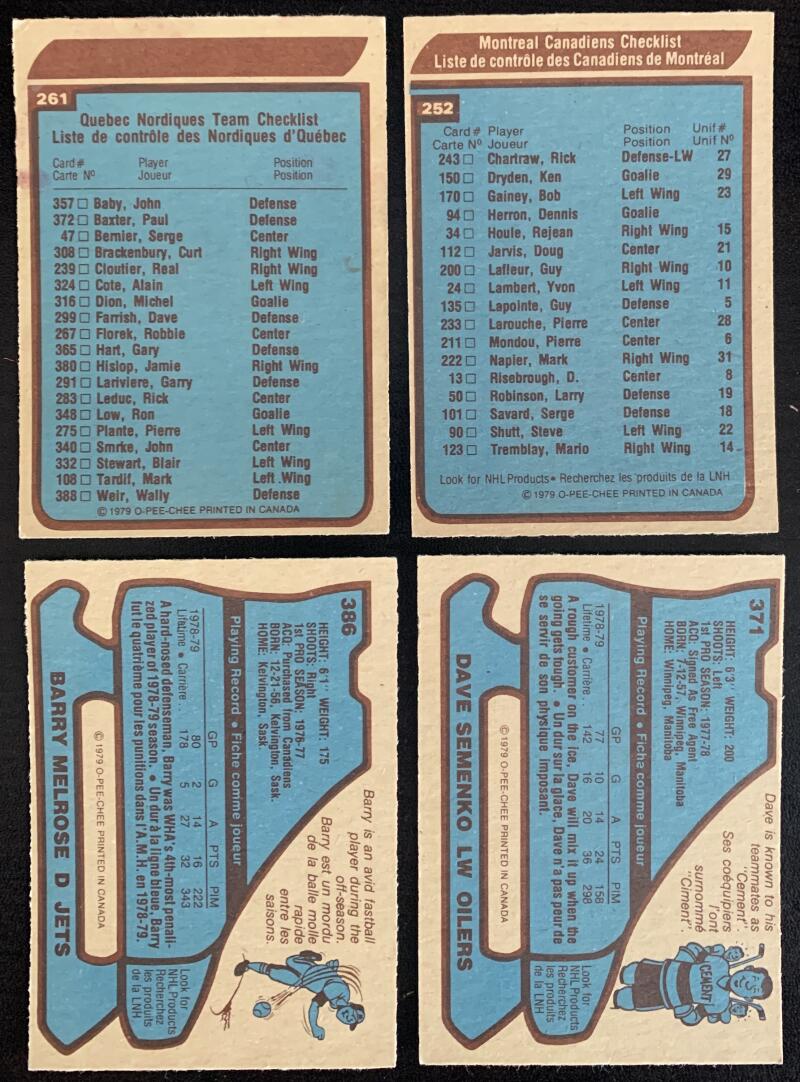 1979-80 O-Pee-Chee NHL Hockey Complete Set 1-396 Gretzky Rookie *0187