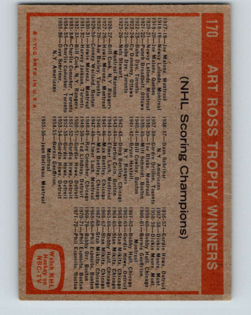 1972-73 Topps #170 Art Ross Trophy V16608