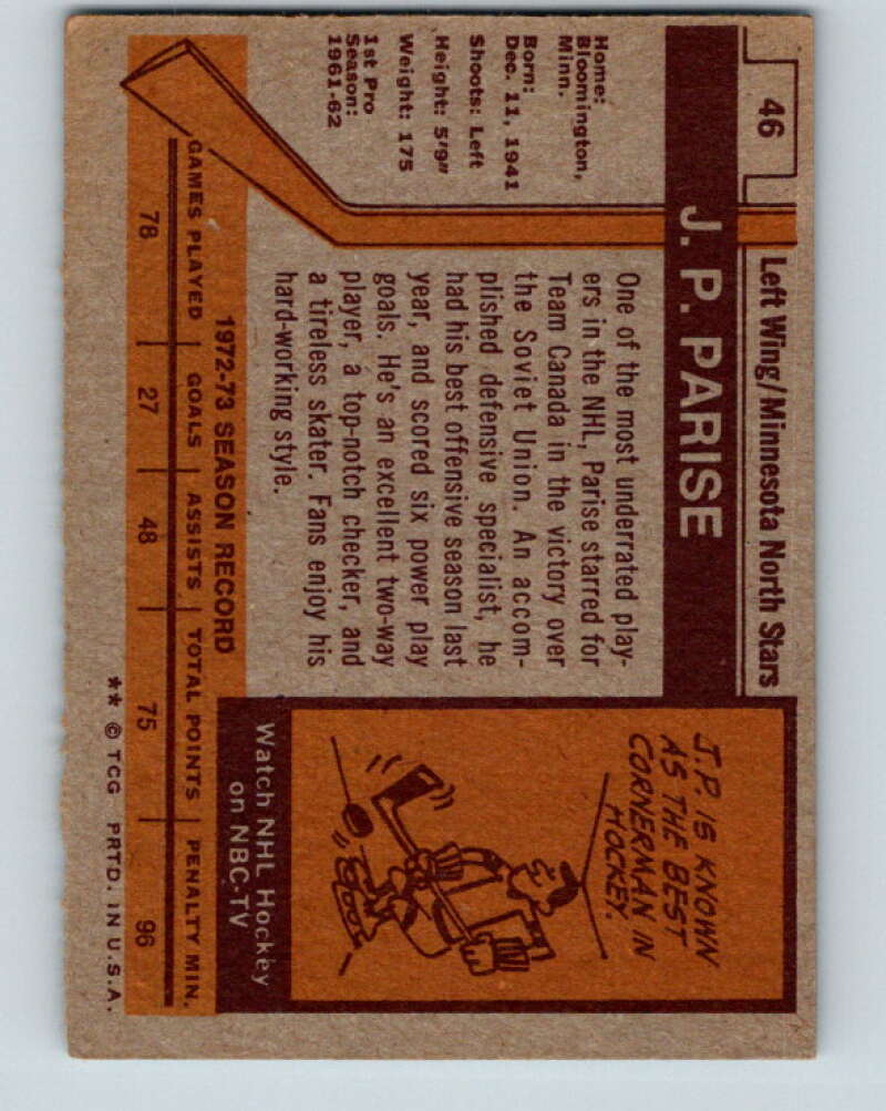 1973-74 Topps #46 J.P. Parise Minnesota North Stars V16631