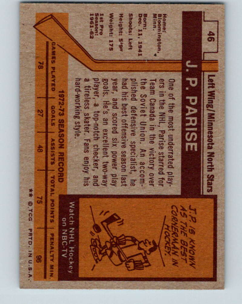 1973-74 Topps #46 J.P. Parise Minnesota North Stars V16632